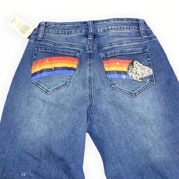 Disney Star Wars Retro Bellbottom Flair Jeans Falcon - Picture 5 of 5